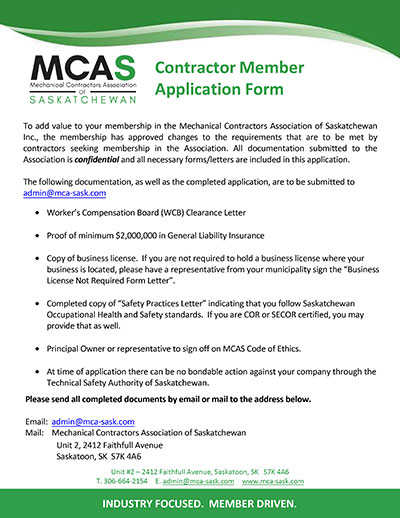 MCAS Contractor Member Application Form