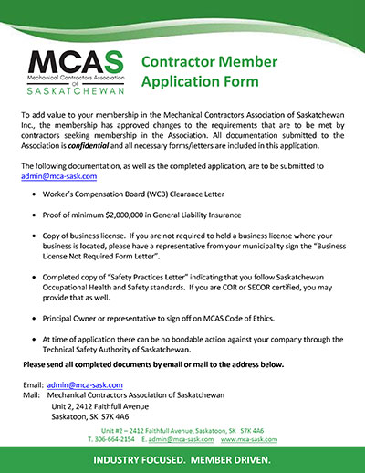 MCAS Contractor Member Application Form