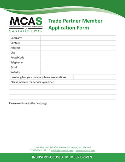 MCAS Trade Partner Member Application Form