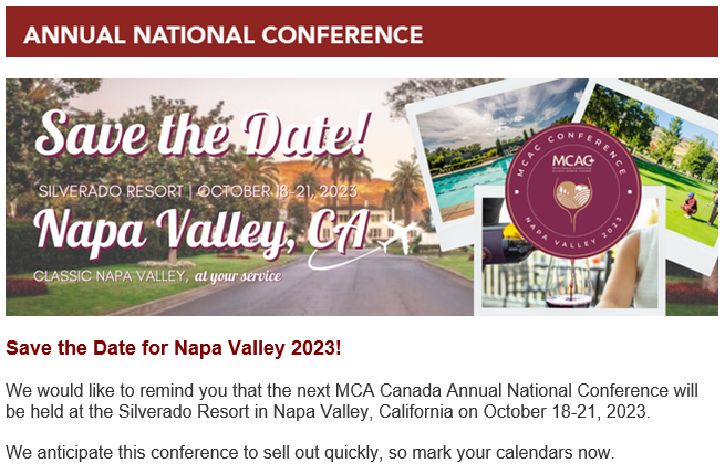 MCA Canada Conference 2022 banner